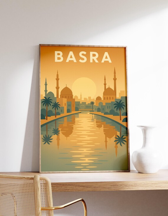 Basra Sunset Poster, Iraq City Print