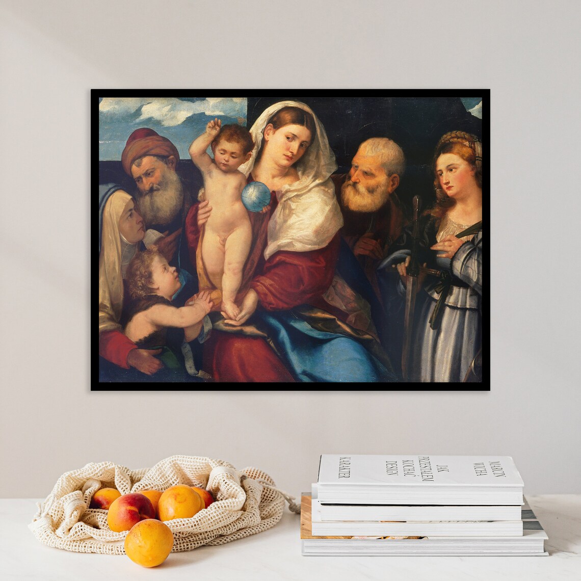 Bonifacio Veronese Madonna and Child with Saints Classic Painting Poster