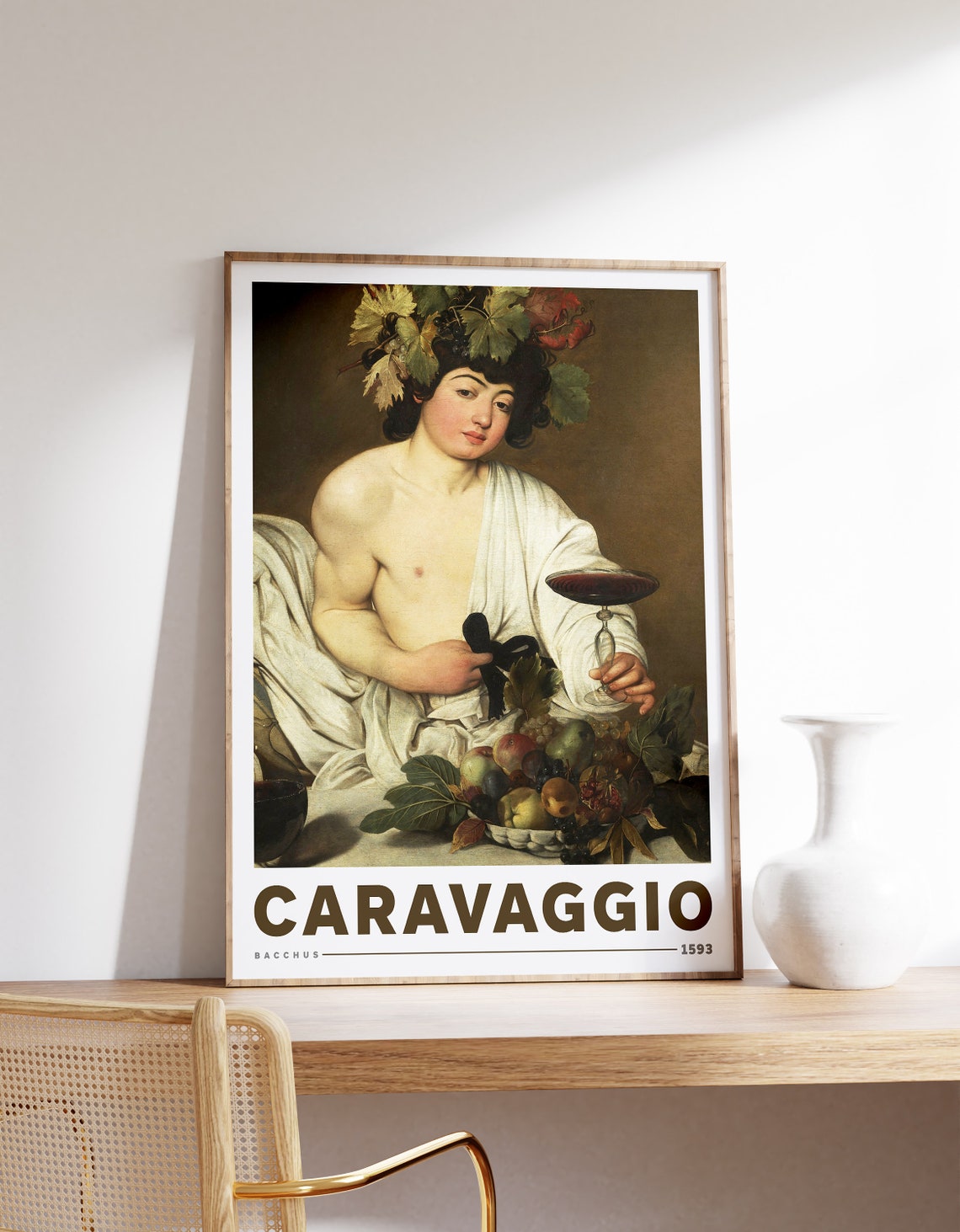 Caravaggio Bacchus 1593 Wine God Portrait Classic Art Poster