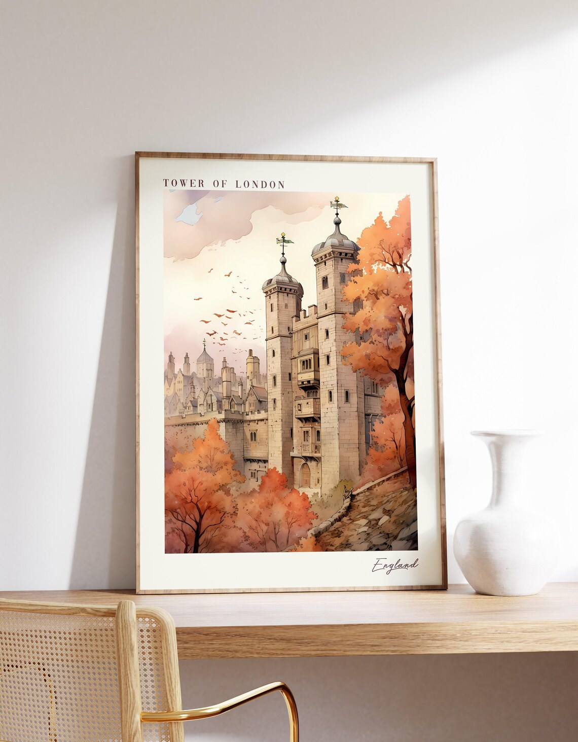Tower Of London Travel Poster, England Decor