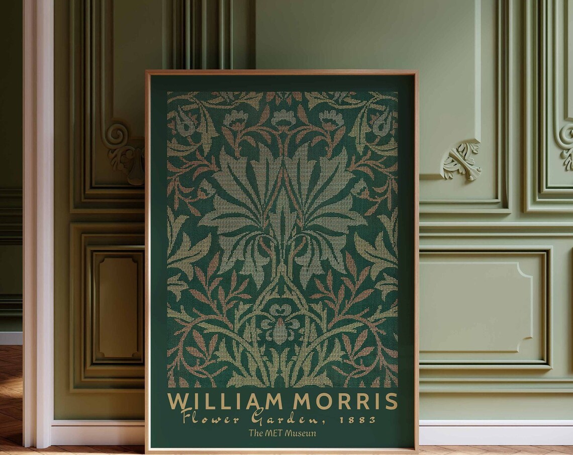 William Morris Flower Garden 1883 Green Pattern Museum Poster