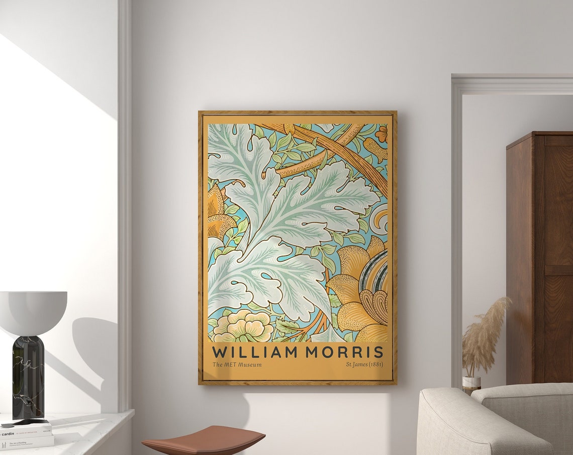 William Morris St James 1881 Acanthus Leaves Textile Art Poster