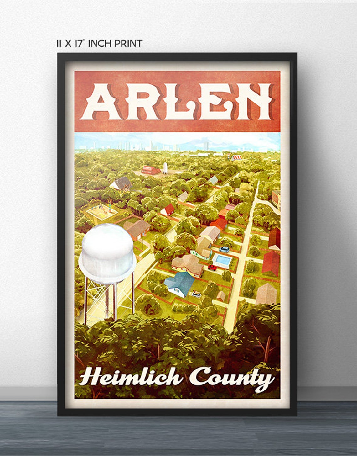 King Of The Hill Arlen Texas Vintage Travel Poster