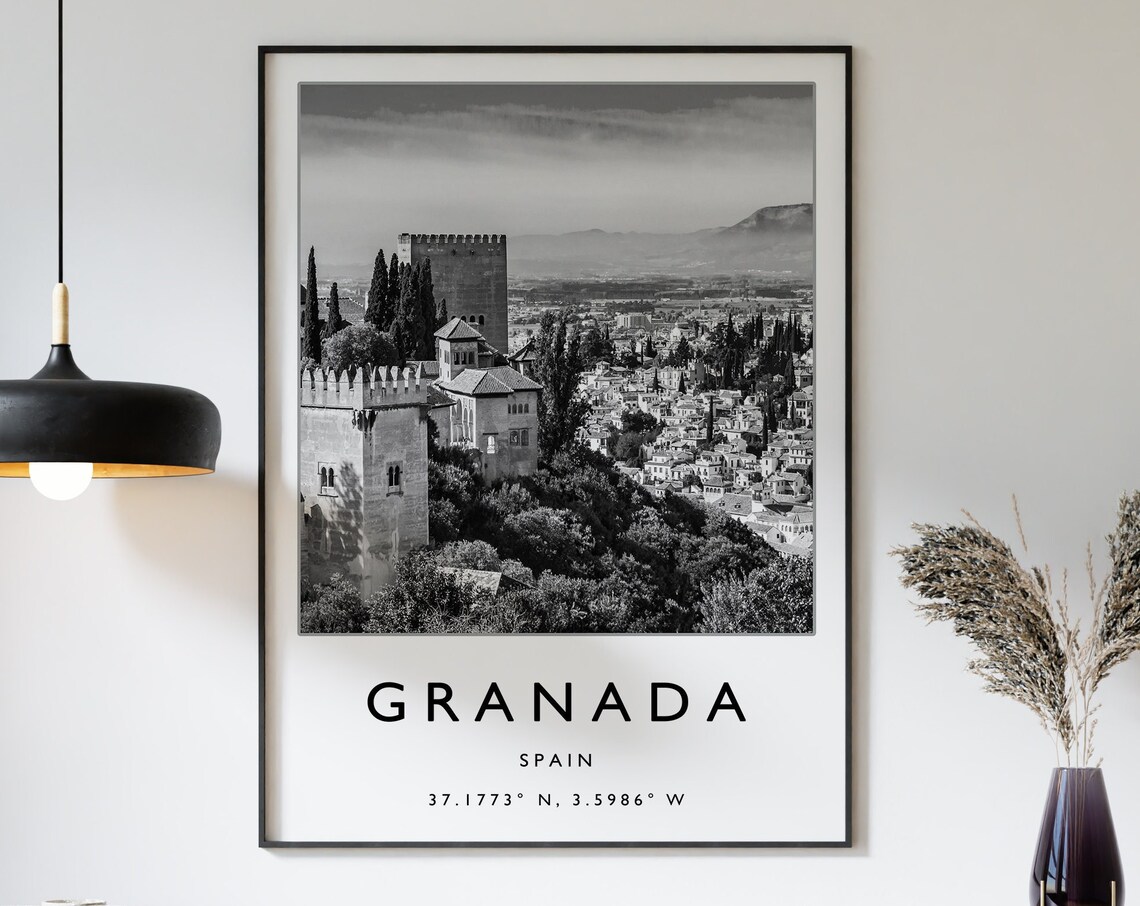 Granada Travel Poster, Minimalist Spain Decor