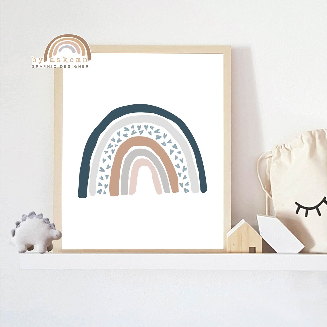 Pastel Nursery Decor Rainbow Blush Abstract Rainbow Print Gender Neutral Nursery Neutral Rainbow Art Boho Nursery Kids Wall Art - Image 6