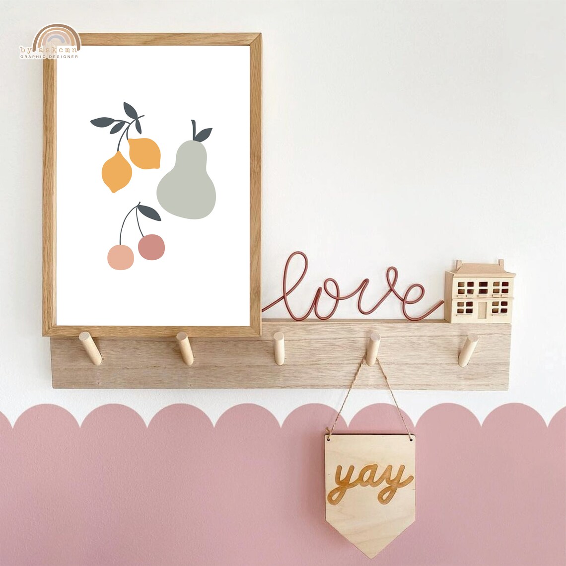 Baby Room Poster Nursery Wall Art Fruit And Prints Abstract Art Wall Art Boho Wall Art Baby Room Boho Nursery Print - Image 2