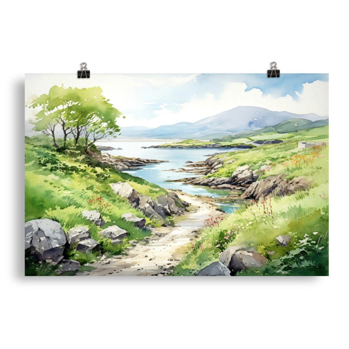 Ring Of Kerry Watercolor Painting Art Print, Ireland - Image 4