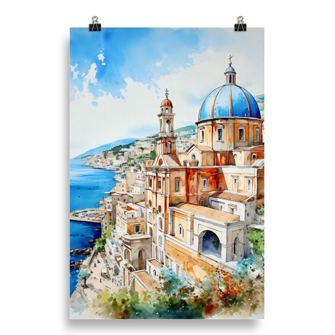 Positano Amalfi Coast Art Print Italy Art Print Travel Gift Travel Poster Europe Print Italian Coast Italian Riviera Housewarming - Image 5