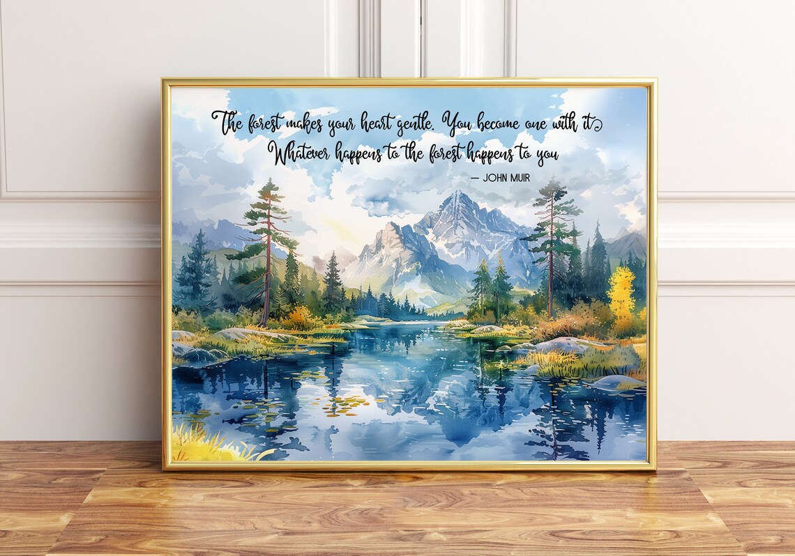 John Muir Forest Quote Art Print, Wilderness Landscape