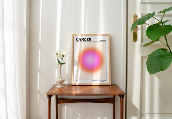 Cancer Zodiac Aura Gradient the Healer Protective Loving Astrology Print