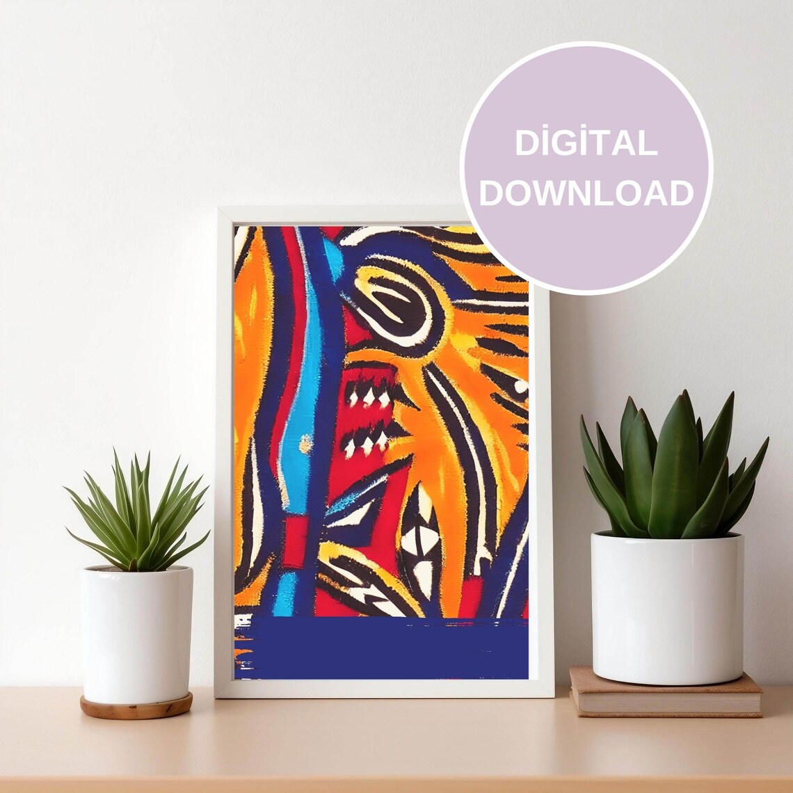 Abstract Geometric Organic Shapes, Minimalist Modern Art Print