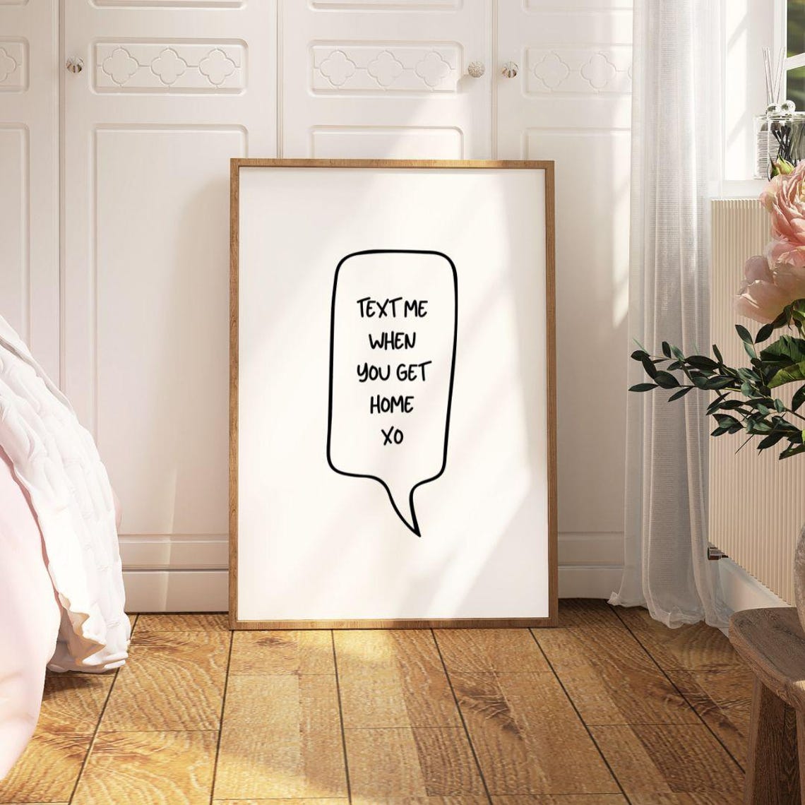 Text Me When You Get Home XO Speech Bubble Love Quote Poster - Image 3