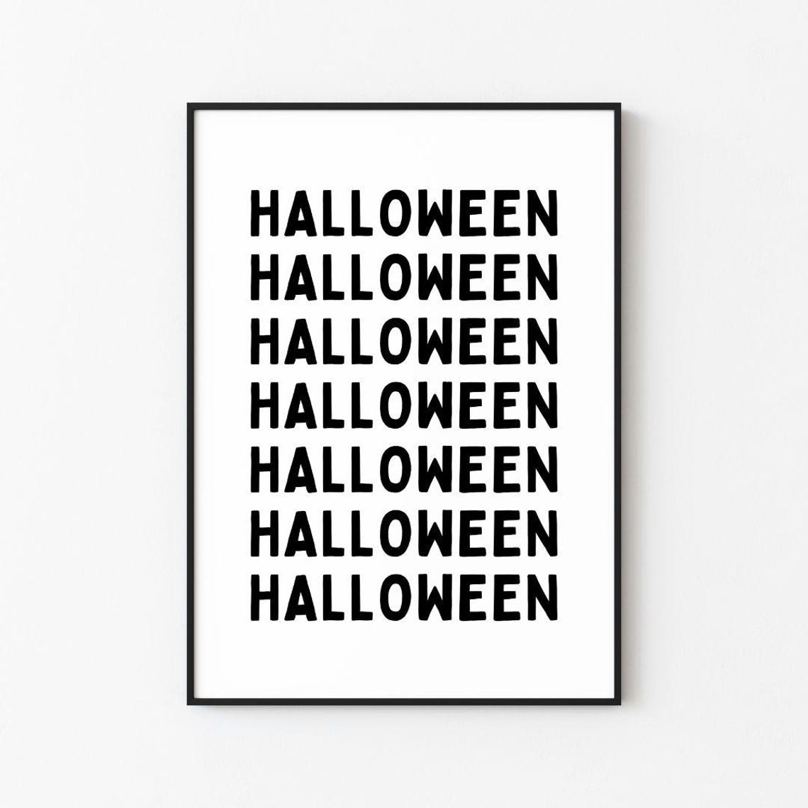 Halloween Bold Repeated Typography Spooky Party Decor Poster - Image 3