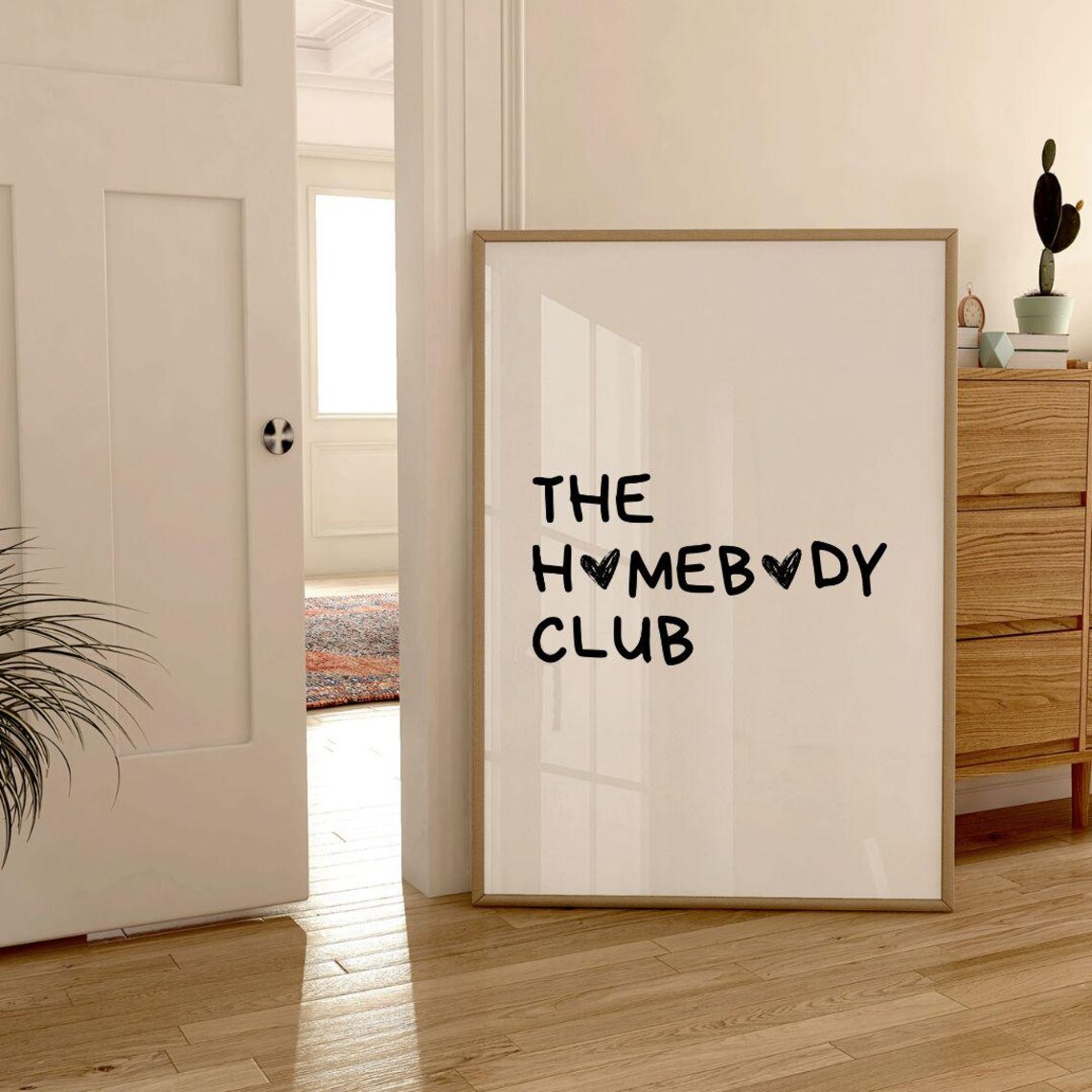 The Homebody Club Heart Os Funny Minimalist Handwritten Poster - Image 3