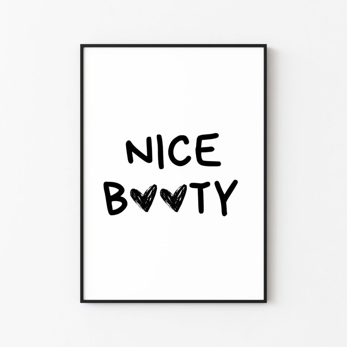 Nice Booty Humor Print, Abstract Modern Art