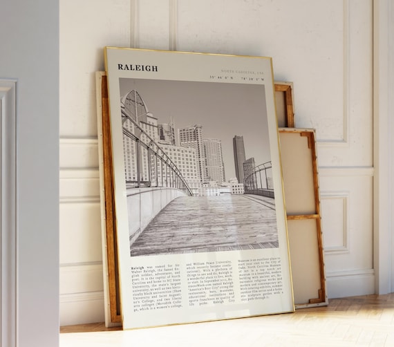 Raleigh Vintage North Carolina Travel Poster