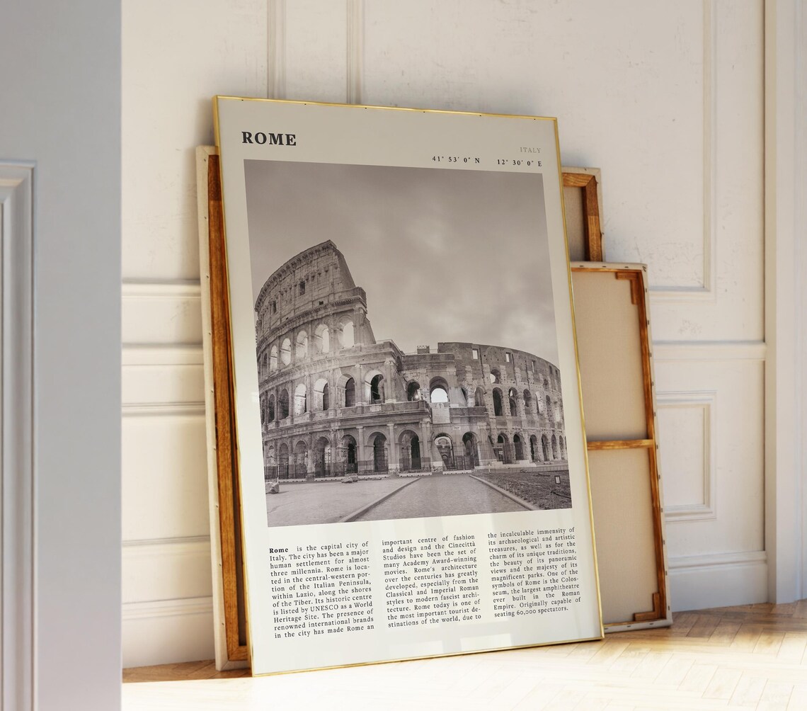 Rome Colosseum Travel Poster For Italy Lovers