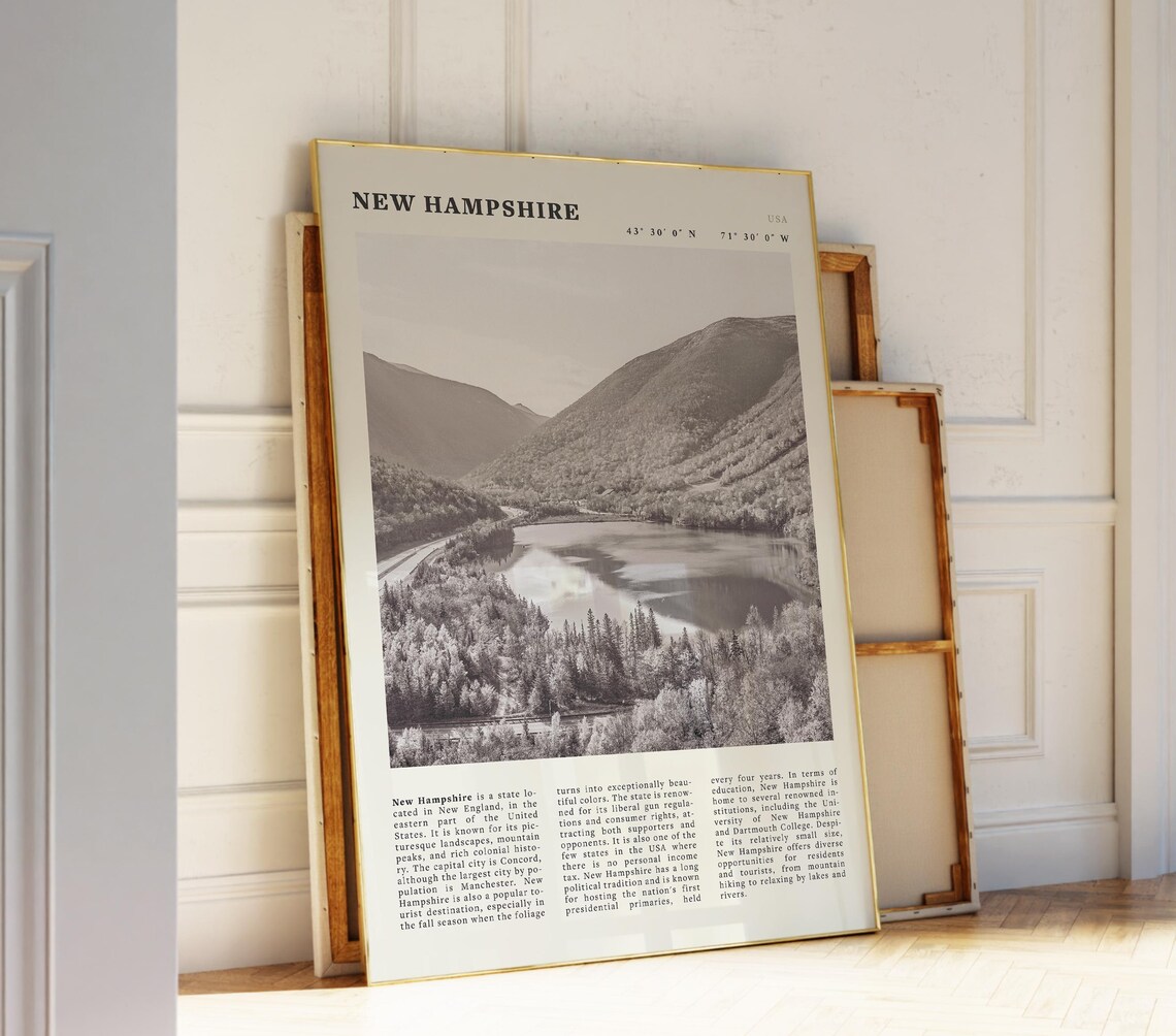 New Hampshire Vintage USA Travel Poster, Nature Lovers