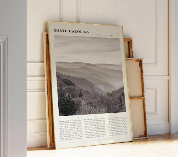 North Carolina Vintage Poster Print, Great Smoky Mountains