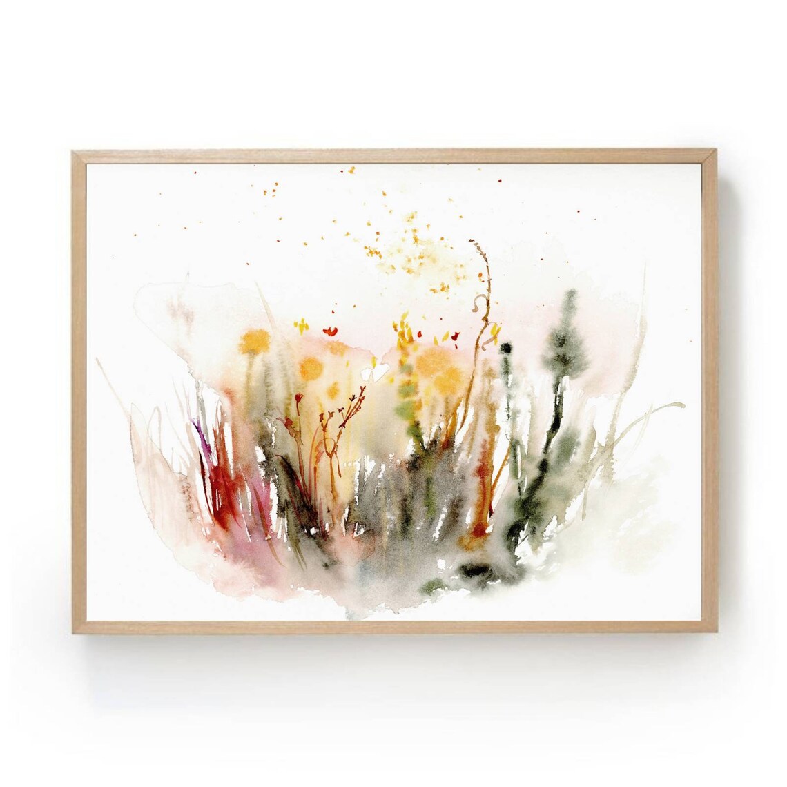 Watercolor Wildflowers Meadow Poster Print