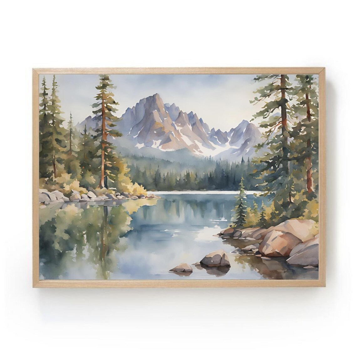 Sawtooth Range Idaho Landscape Watercolor Art Print