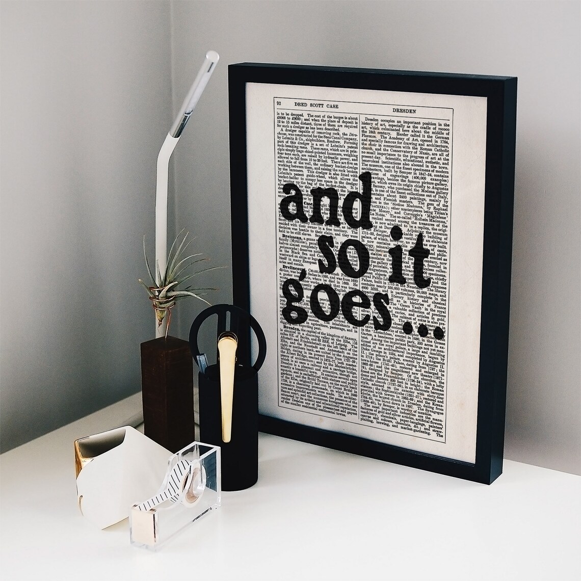 And So It Goes, Kurt Vonnegut Quote Wall Art Print - Image 2