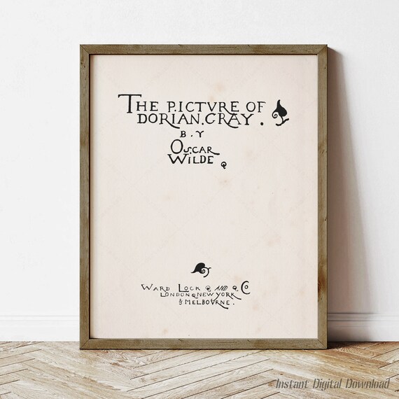 The Picture Of Dorian Gray Oscar Wilde 1891 Title Page Book Art Print