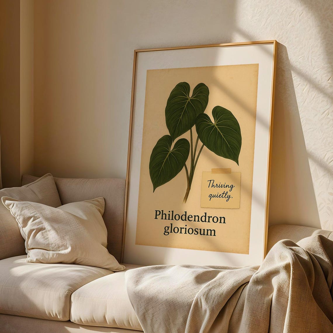 Philodendron Gloriosum Vintage Botanical Thriving Quietly Poster