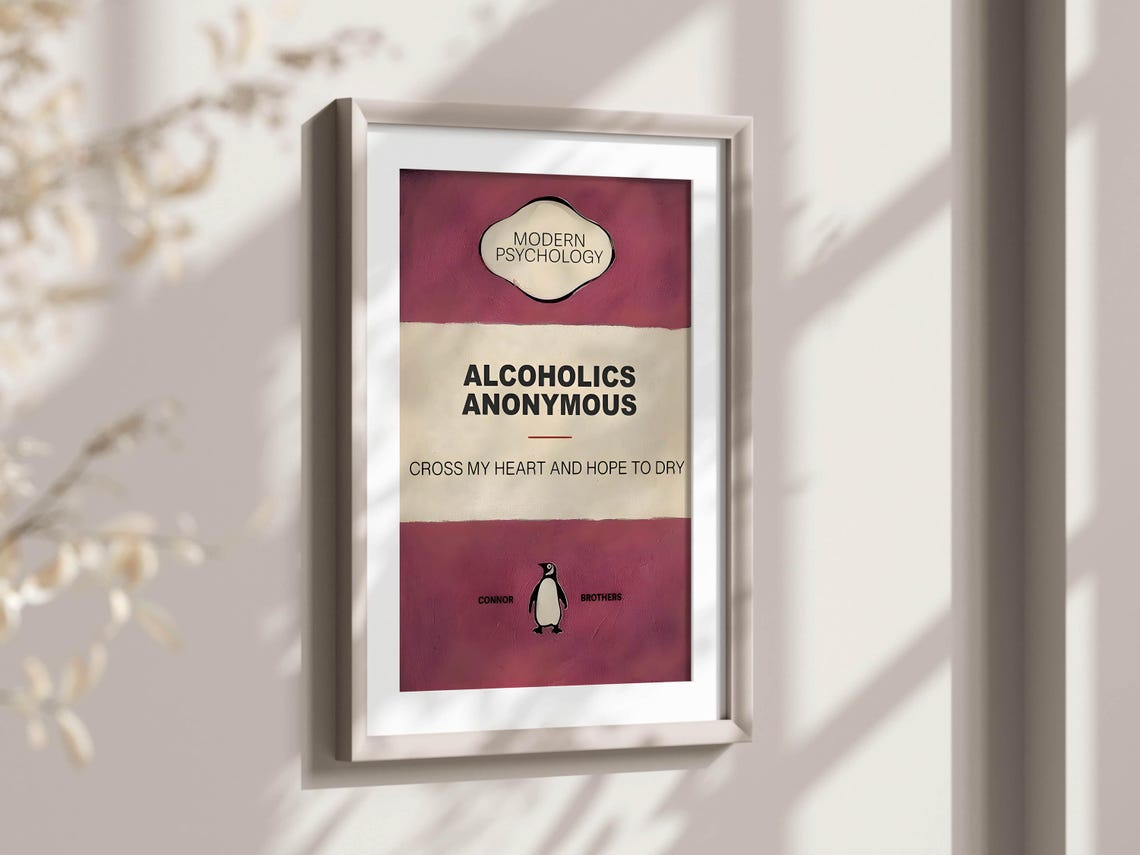 Alcoholics Anonymous Cross My Heart Modern Psychology Poster - Image 2