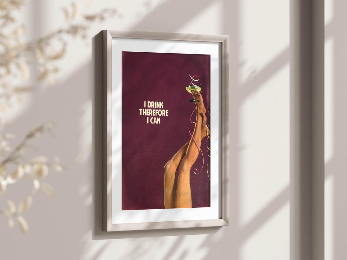 Connor Brothers I Drink Therefore I Can Cocktail Legs Art Poster - Image 2