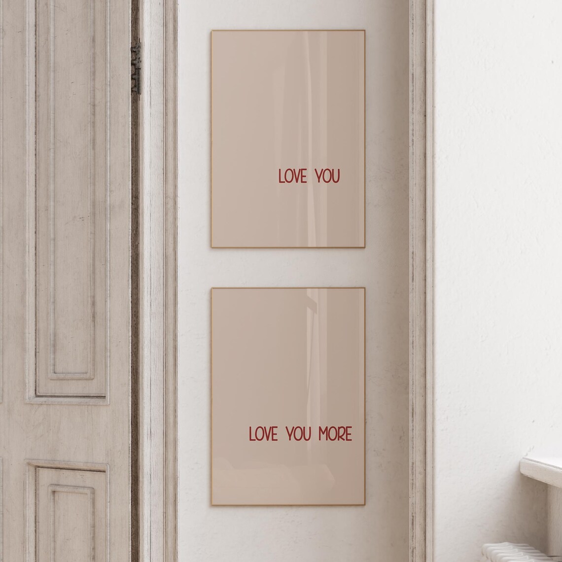 Love You More Red Typography Poster Print