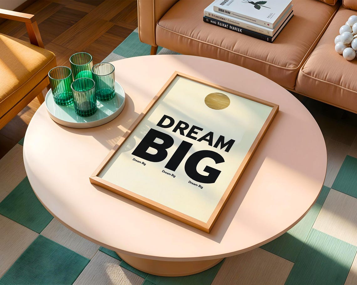 Dream Big Motivational Modern Minimalist Typography Quote Poster - Image 4