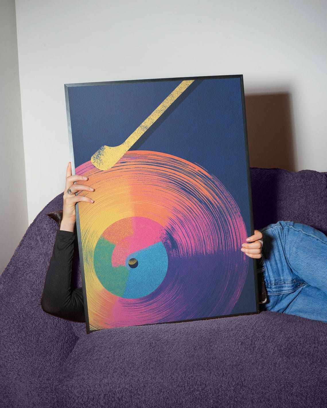 Colorful Vinyl Record Music Lover Retro Gradient Art Wall Poster