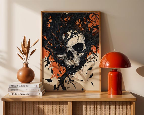 Eternal Roots Art Print Gothic Skull Nature Dark Fantasy Horror Wall Decor