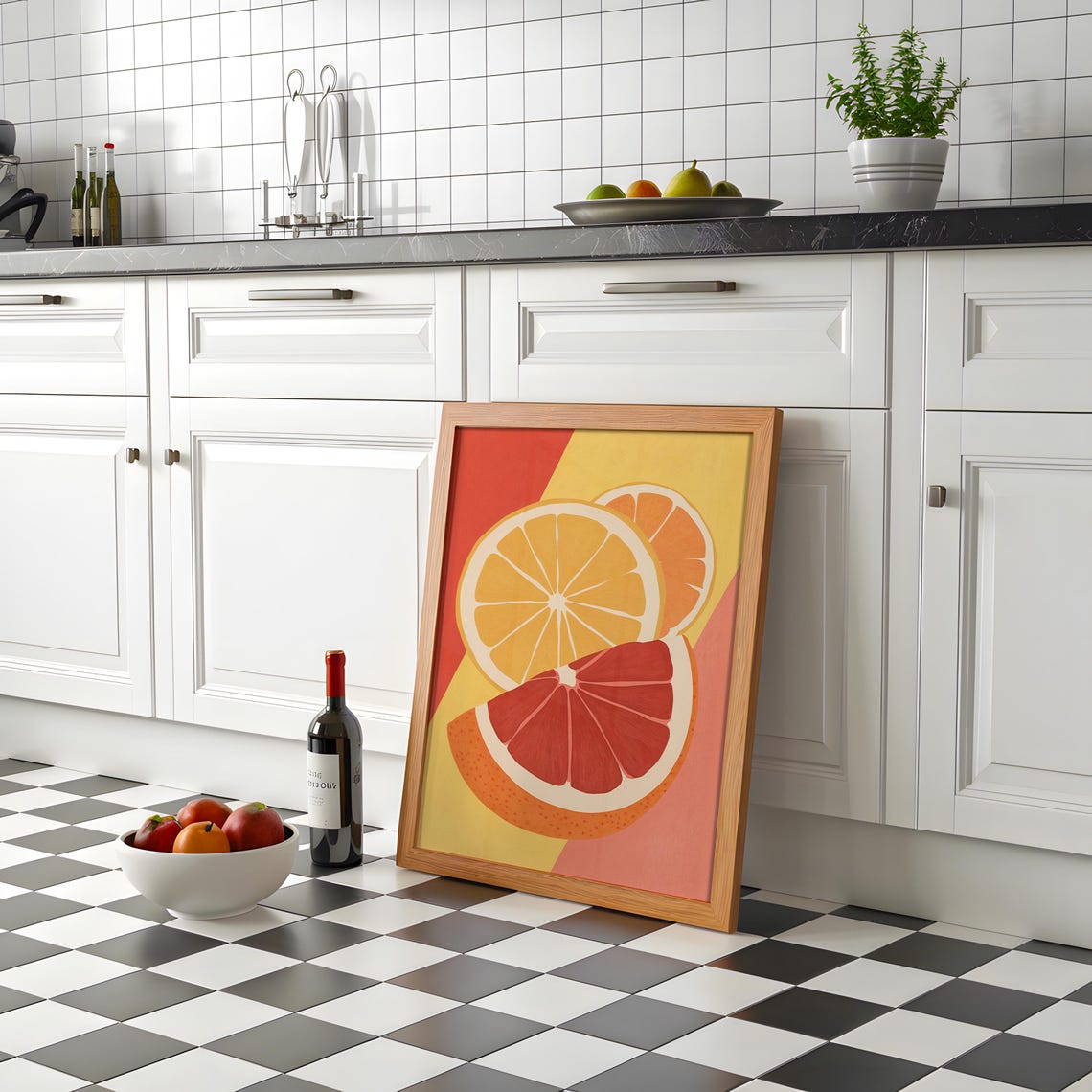 Citrus Harmony Art Print Orange Grapefruit Pop Vibrant Retro Kitchen Dcor - Image 5
