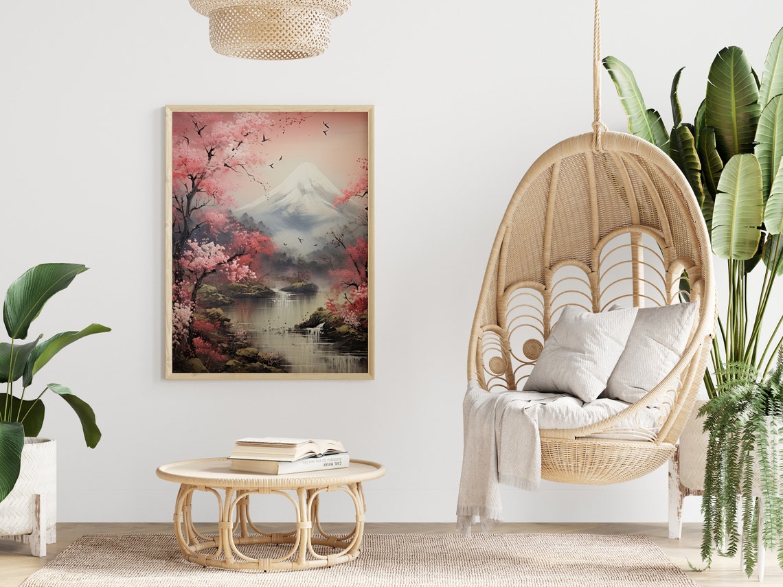 Mount Fuji Cherry Blossom Sakura Japanese Landscape Art Print - Image 4