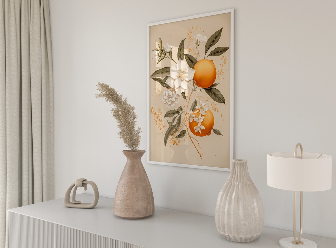 Orange Blossom Branch Vintage Botanical Fruit Flower Art Poster - Image 5