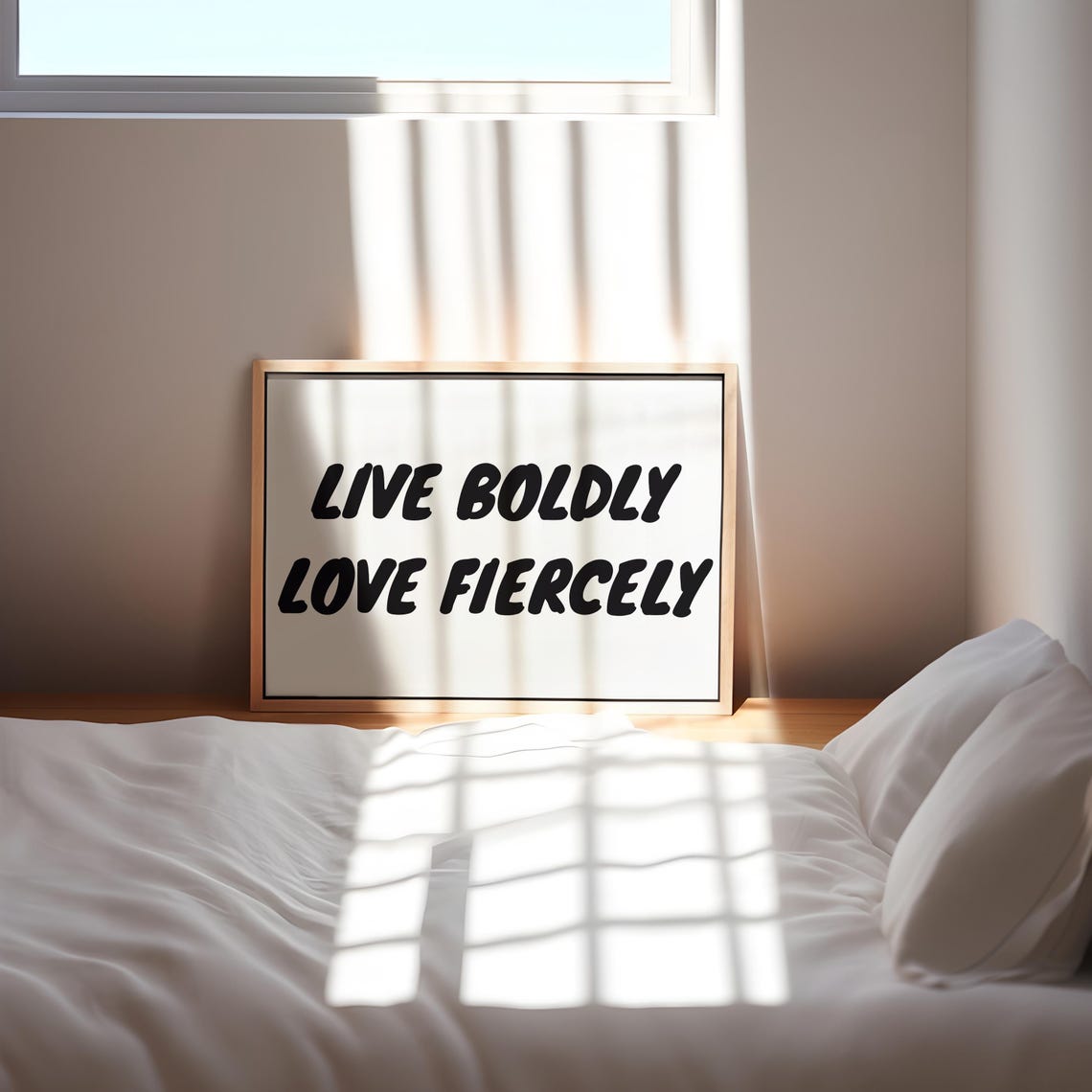 Live Boldly Love Fiercely Black Bold Script Horizontal Poster - Image 2