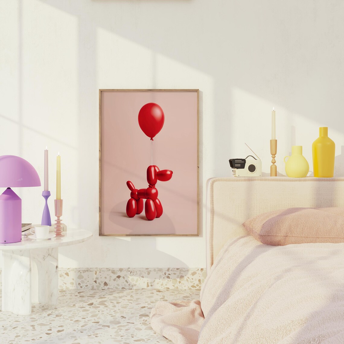 Red Balloon Dog Art Print, Bold Contemporary Decor - Image 2