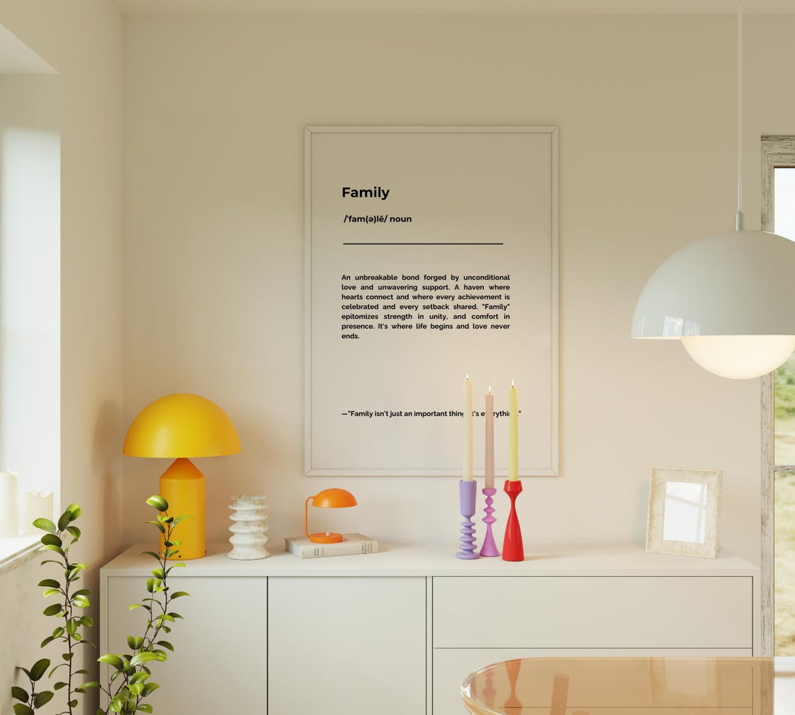 Family Definition Minimalist Typography Print Gift Home Decor - Image 2