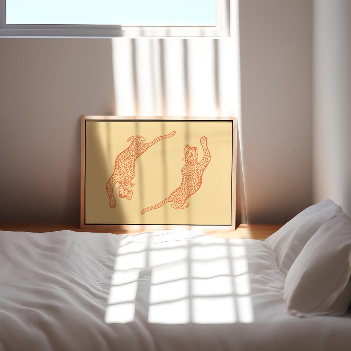Playful Orange Leopards Preppy Animal Print Horizontal Decor - Image 3