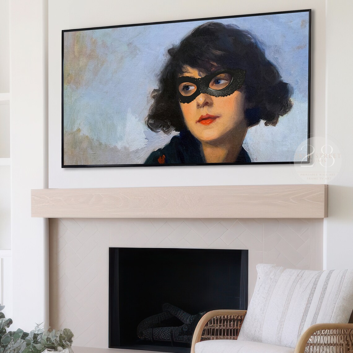 Vintage Halloween TV Art Print, Fall Decor - Image 3
