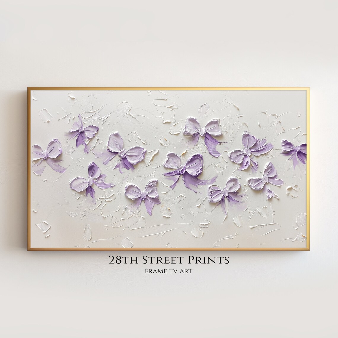 Purple Bows Coquette Nursery Decor Art Print - Image 3