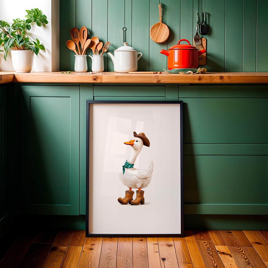 Cowboy Goose in a Hat Boots and a Bandana Western Decor Poster - Image 6