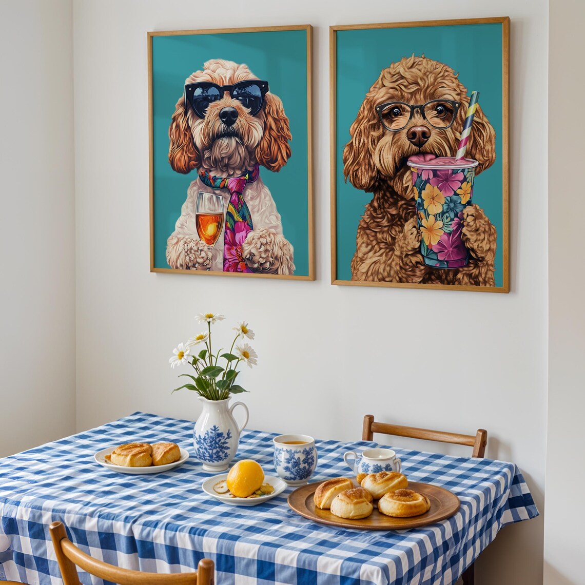 Cockapoo Drinking Smoothie, Funny Dog Gift Print - Image 2