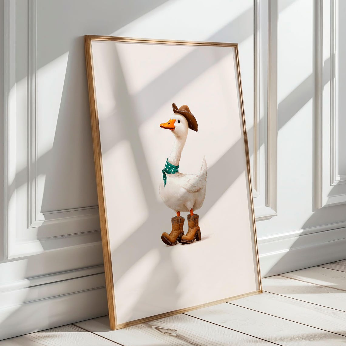 Cowboy Goose in a Hat Boots and a Bandana Western Decor Poster - Image 2