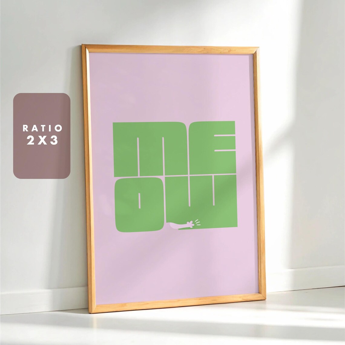 Modern Minimalist Funny Cat Poster, Cute Decor - Image 3