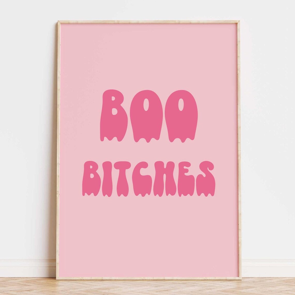 Sassy Funny Boo Bitches Pink Halloween Party Typography Poster