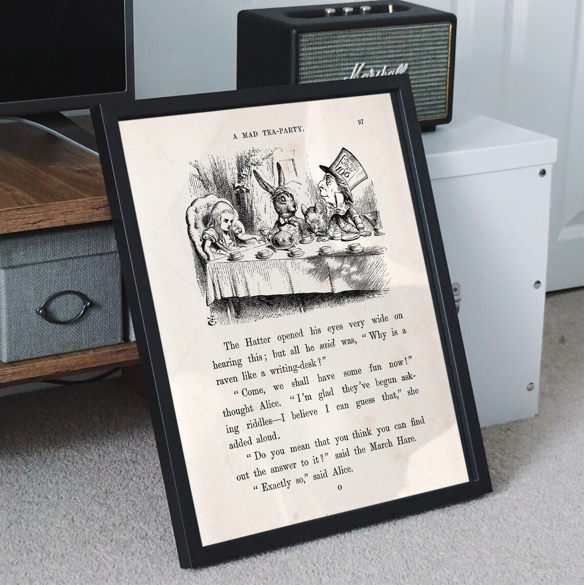 Alice In Wonderland Mad Tea Party Page 97 Illustration Art Print - Image 2