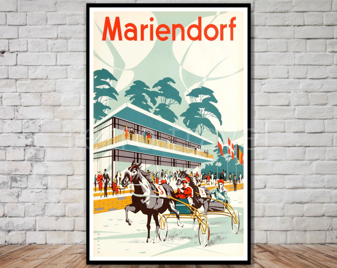 Mariendorf Germany Horse Racing Poster Instant Travel Poster Vintage Horse Poster Horse Race Poster Print